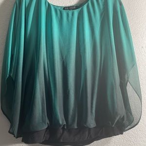 Sara Michelle top, Small, Teal ombre